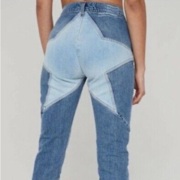 REVICE Denim - Revice Sz 27 Denim Star Back Exposed Seems Tappered Legs Jeans